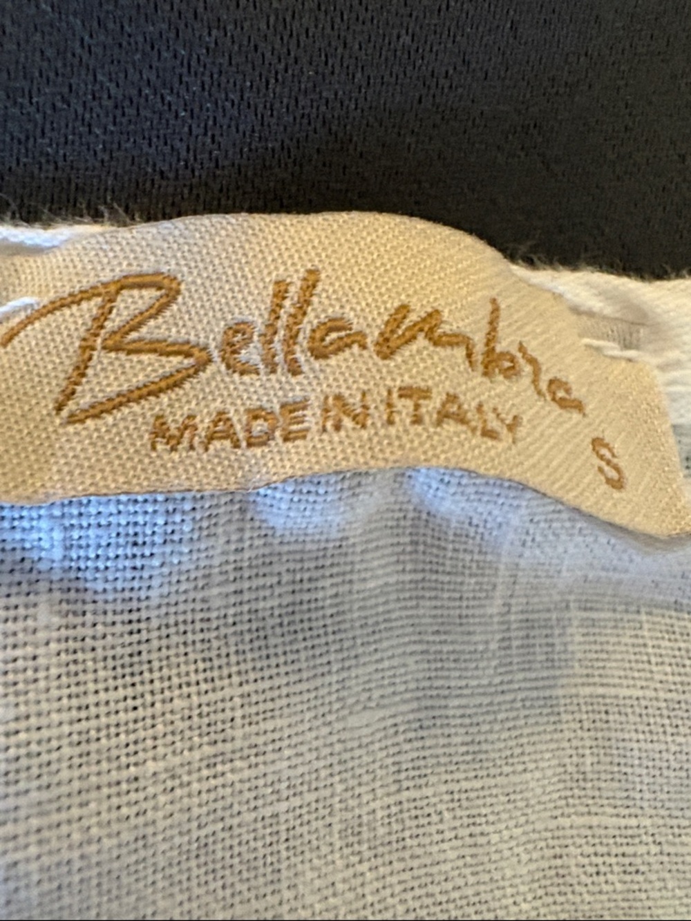Bellambra White Linen Made Italy Scoop Neck Peasant Lace Tunic Top SZ S - Picture 3 of 6